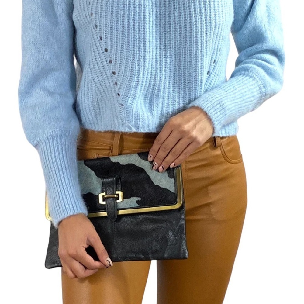 Top shop leather animal print clutch/ purse/bag.